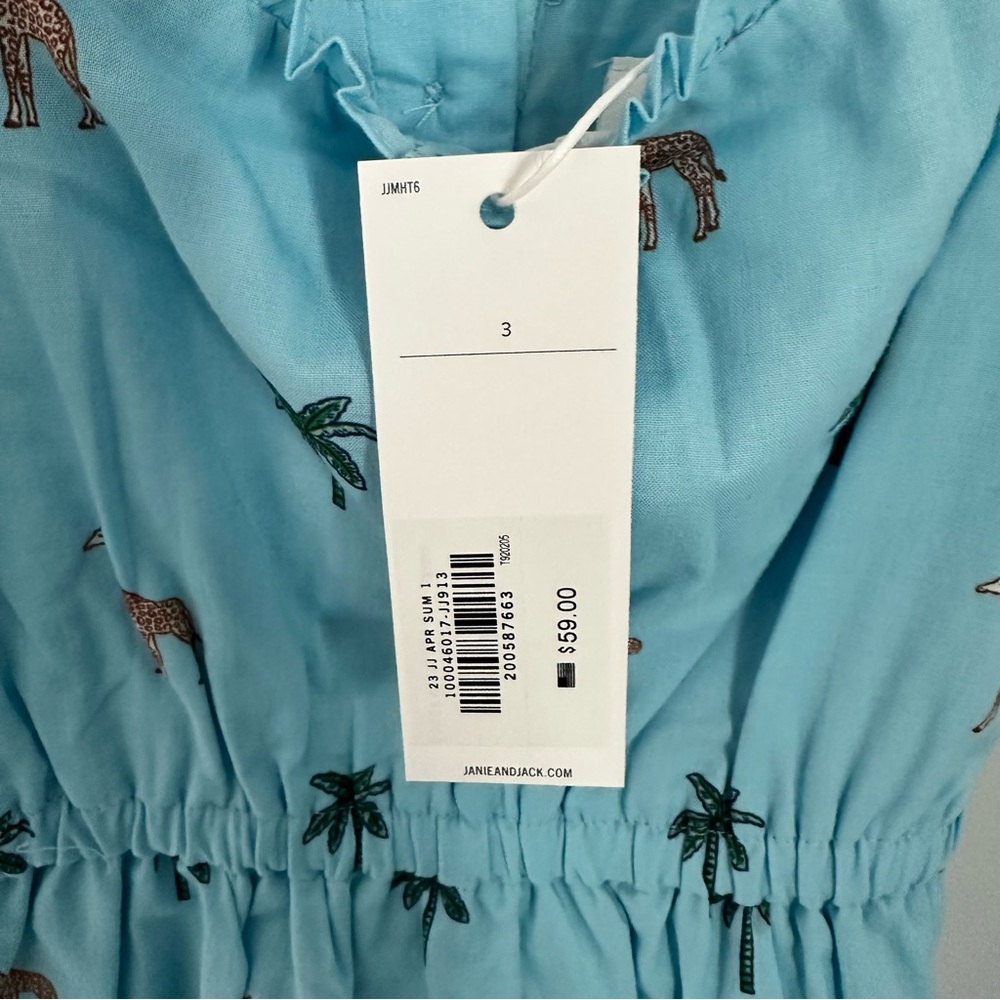 NWT Janie & Jack Giraffe Palm Dress- - Size 3 - Picture 3 of 5